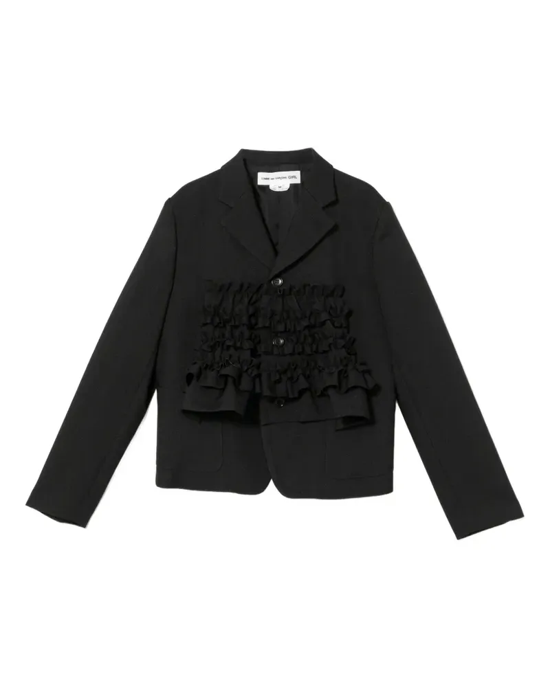 Comme des Garçons Blazer mit Rüschenkragen - Schwarz Schwarz