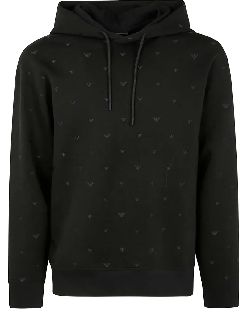 Emporio Armani Hoodie mit Logo - Schwarz Schwarz