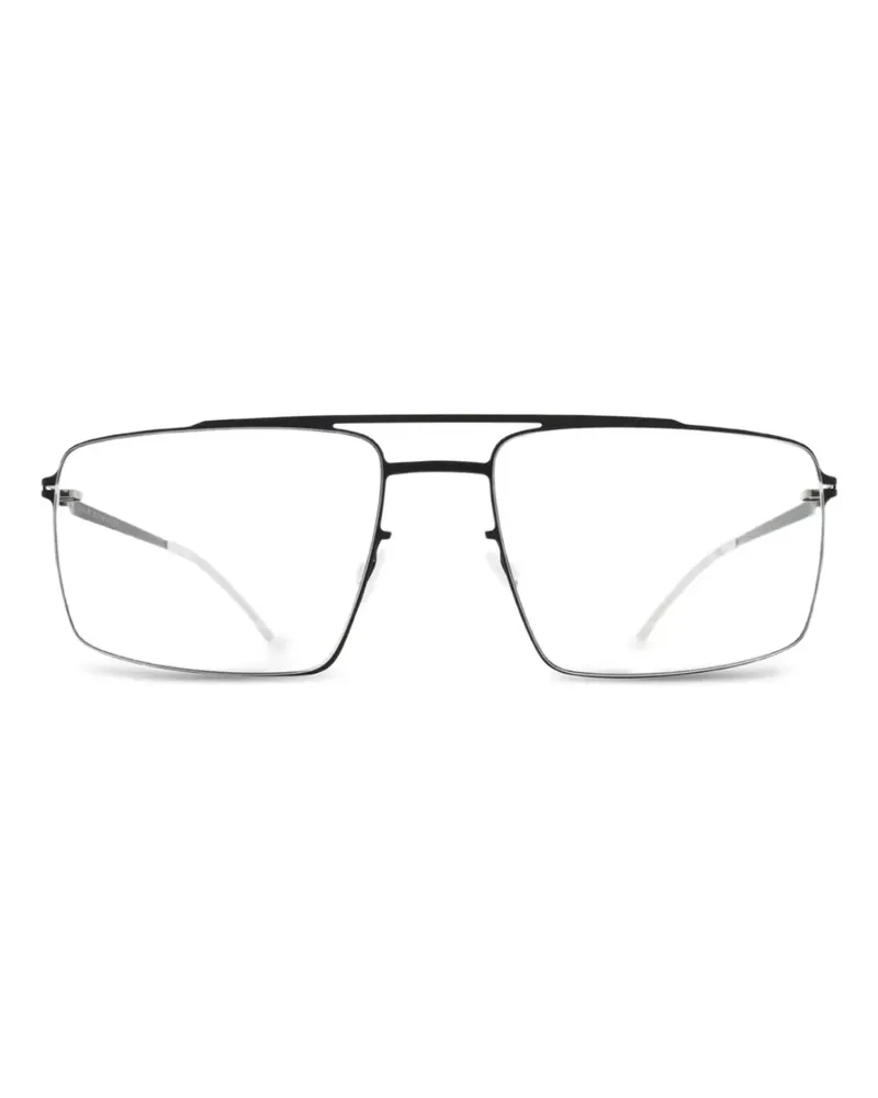 Mykita Eckige Sonnenbrille mit Doppelsteg - Schwarz Schwarz