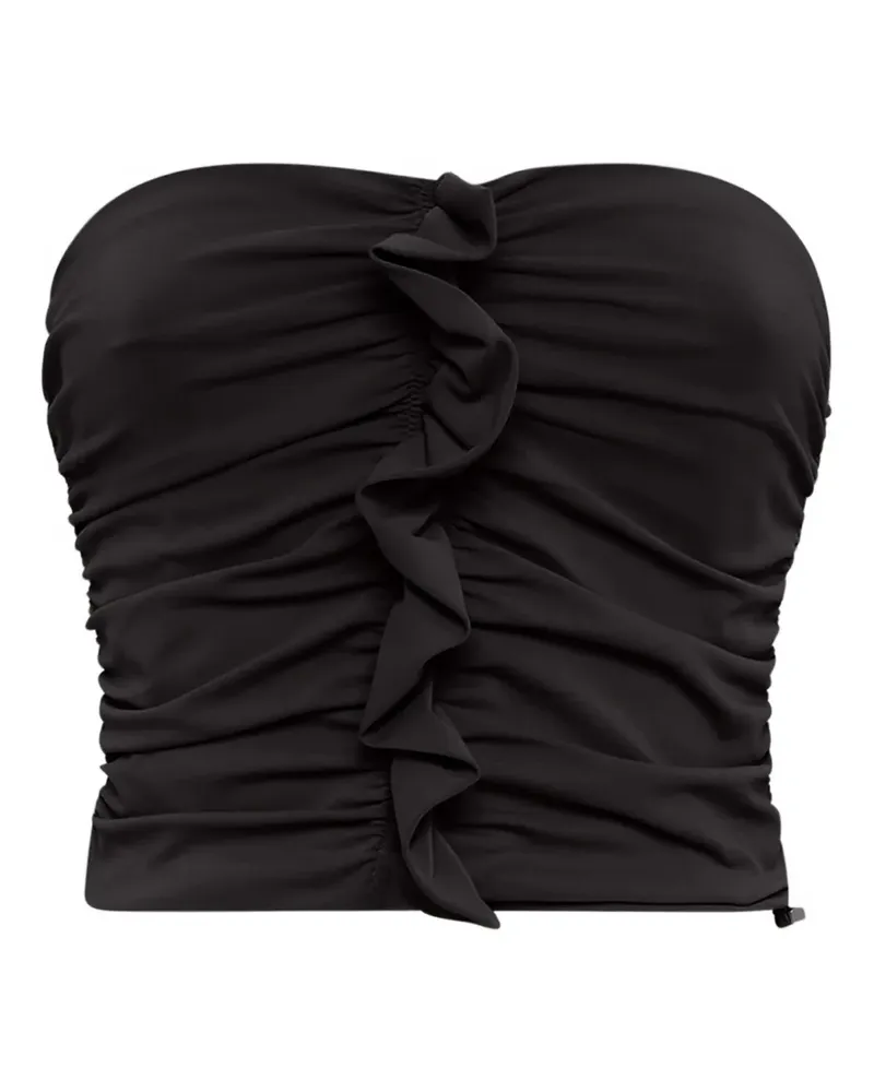 ATTICO ruffled strapless top - Schwarz Schwarz