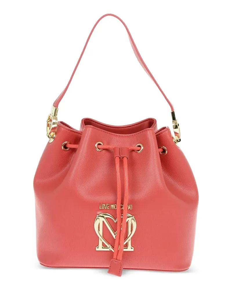 Moschino Beuteltasche mit Logo-Schild - Rot Rot