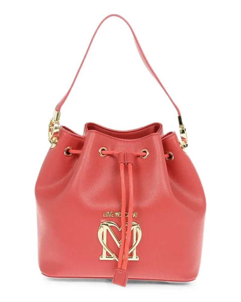 Moschino logo-plaque bucket bag - Rot Rot