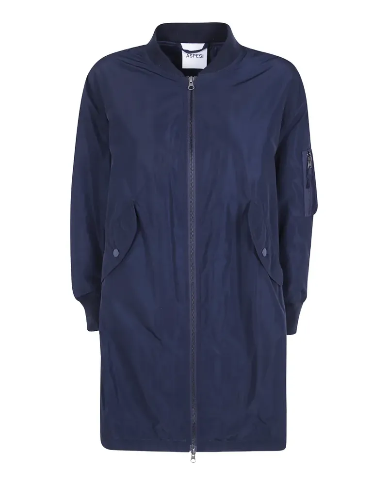 ASPESI longline zip-up coat - Schwarz Schwarz