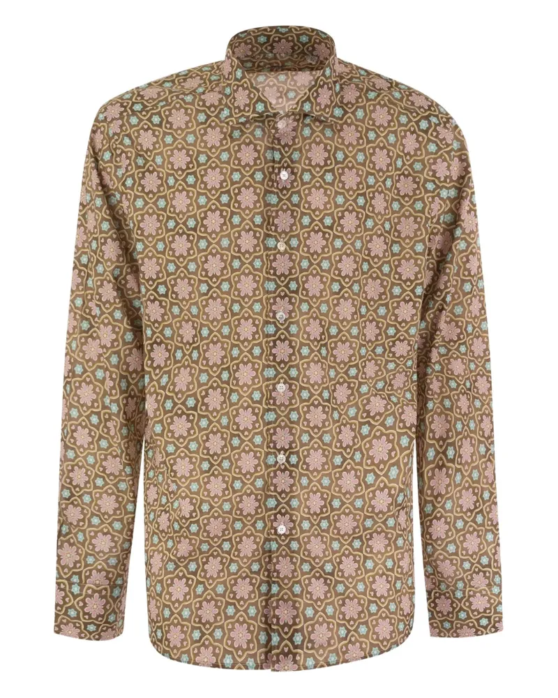 Fedeli Hemd mit Print - Braun Braun