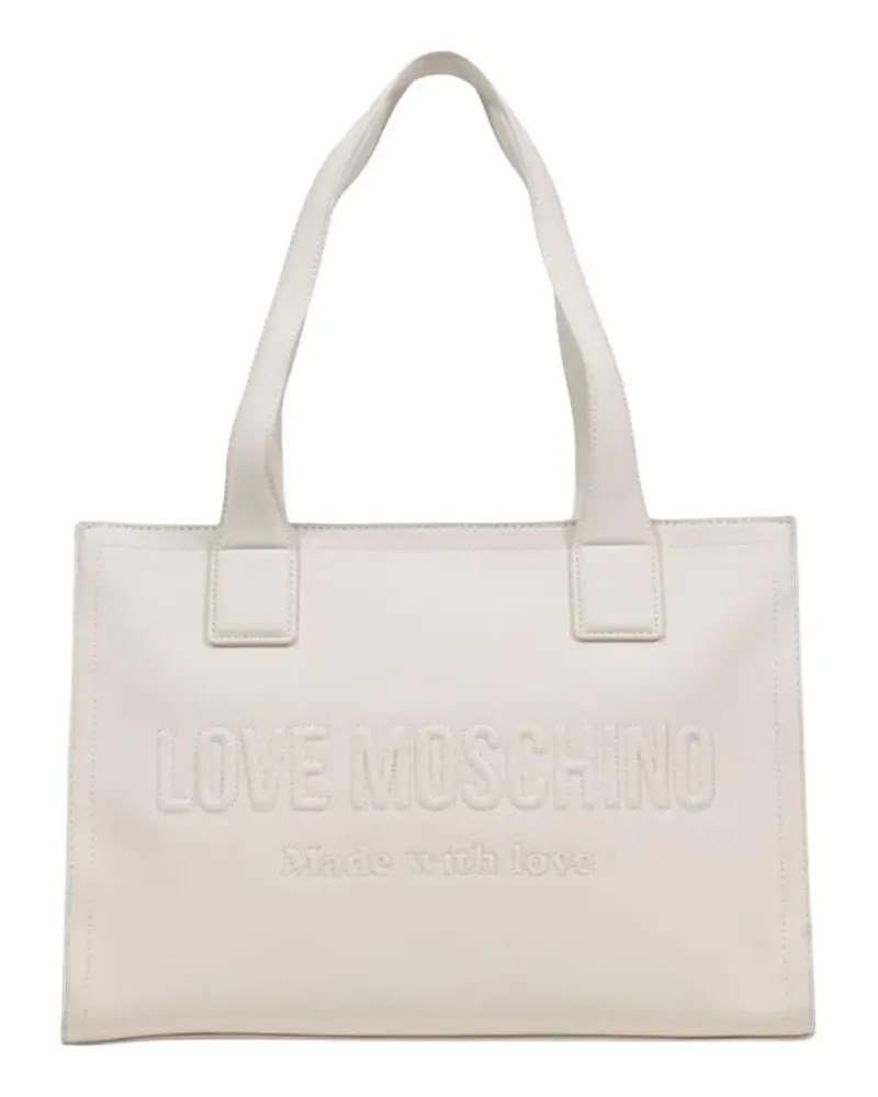Moschino embossed logo tote bag - Nude Nude