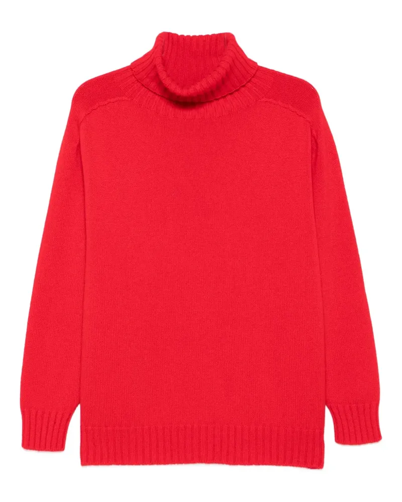 Eric Bompard V-Ausschnitt-Pullover mit Raglanärmeln - Rot Rot