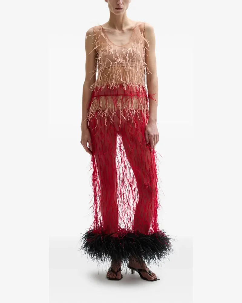 ATU Body Couture Happy feathered dress - Rot Rot