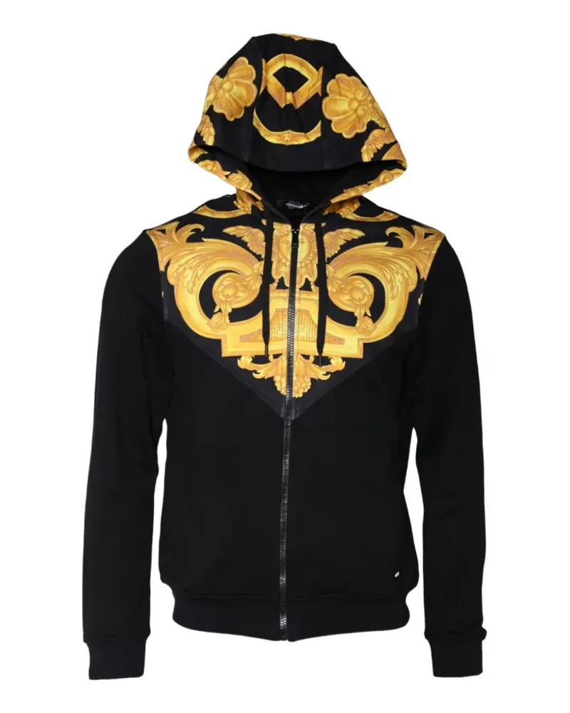 Versace Hoodie mit Barocco-Print - Schwarz Schwarz