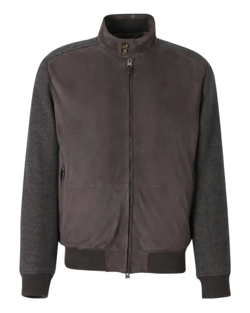 Canali Bomberjacke mit Stehkragen - Braun Braun