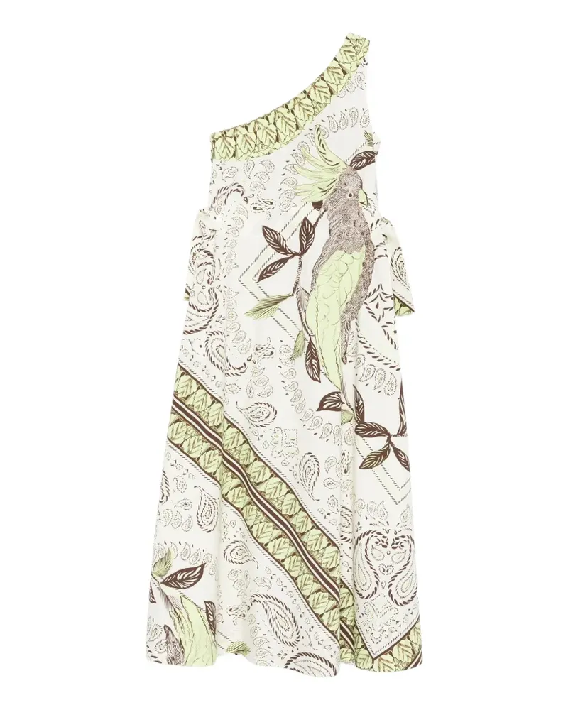 Tory Burch bird-print midi dress - Weiß Weiß