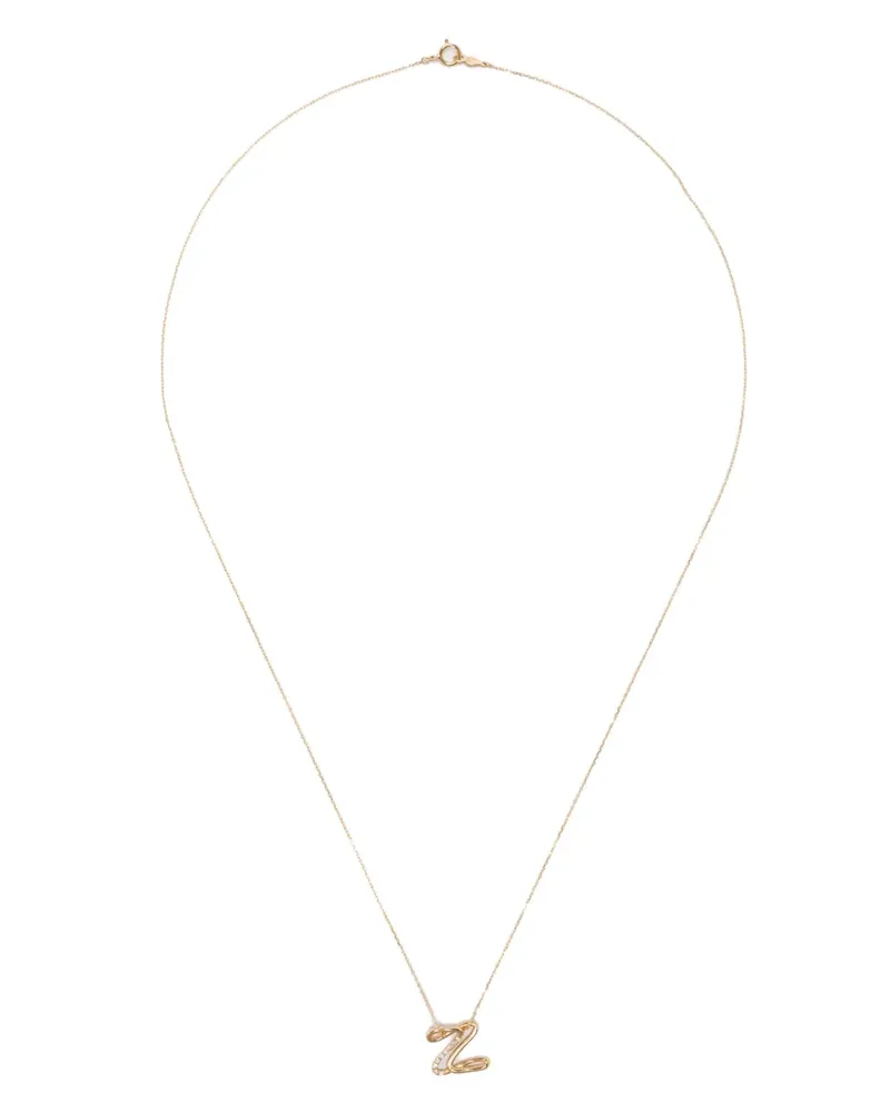 Charlotte Chesnais 18K yellow gold Z diamond necklace Gold