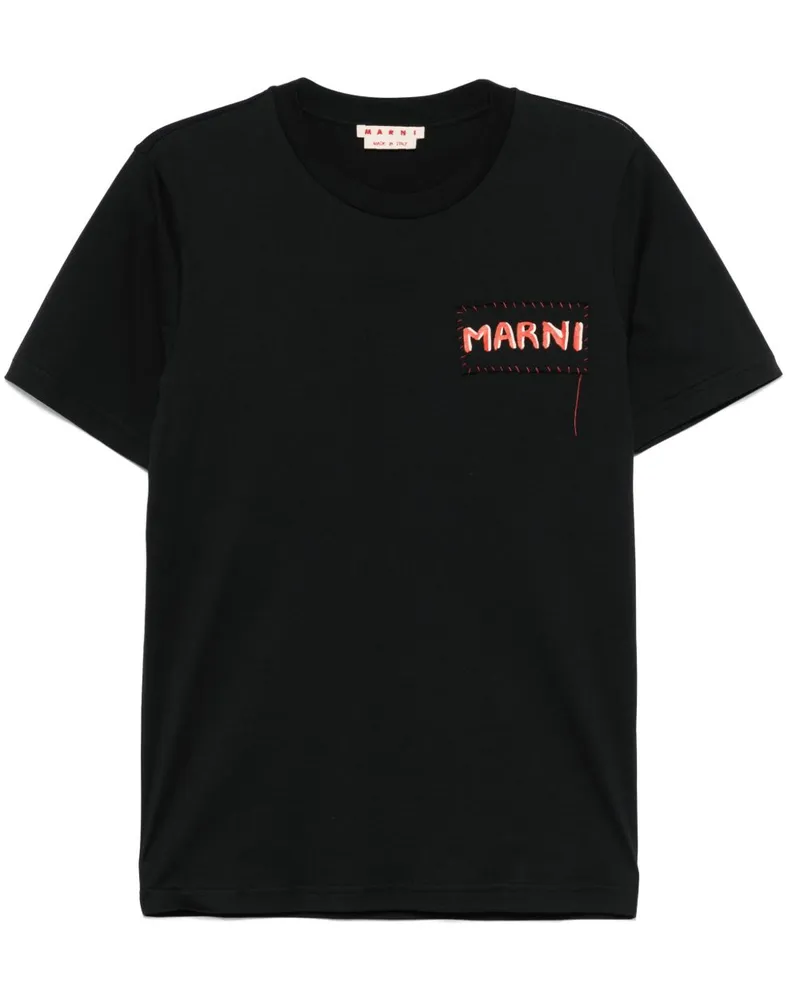 Marni T-Shirt aus Baumwolljersey - Schwarz Schwarz