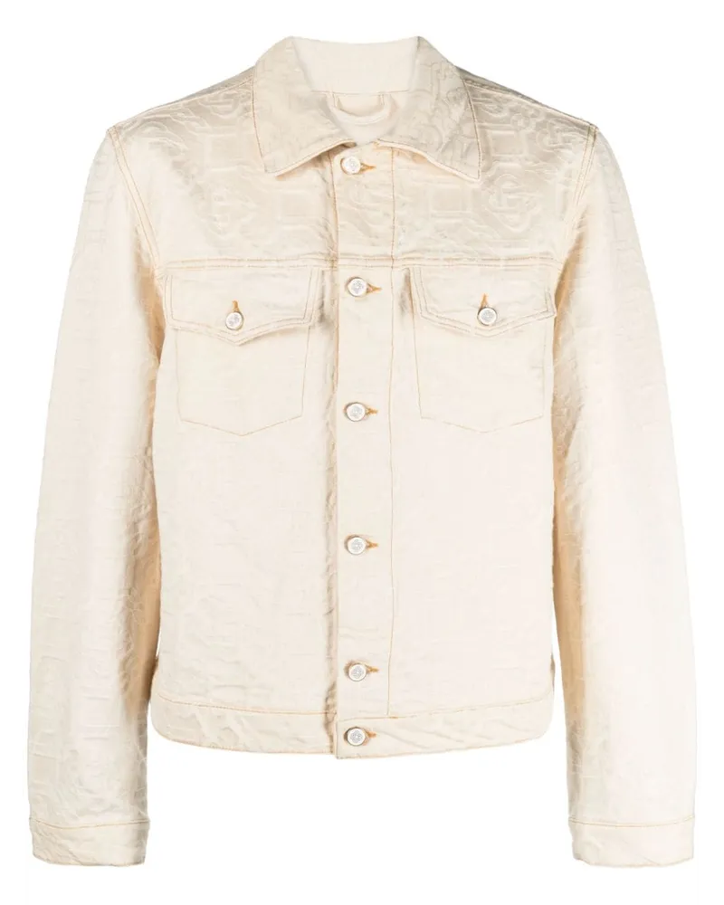 Casablanca Paris Jeansjacke aus Monogramm-Jacquard - Nude Nude