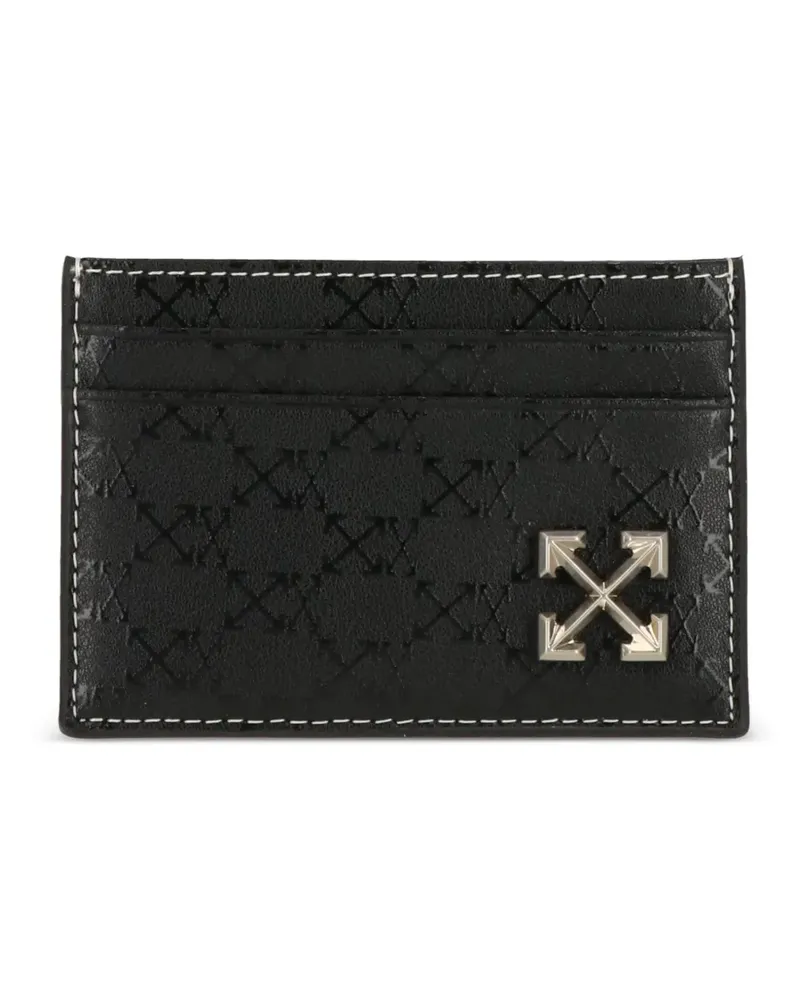 OFF-WHITE monogram-patterned card holder - Schwarz Schwarz