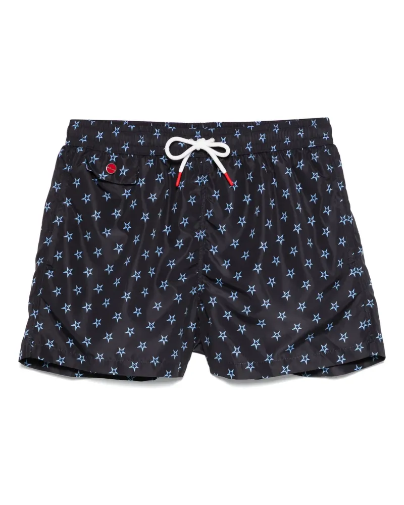 Kiton Badeshorts mit Sterne-Print Blau