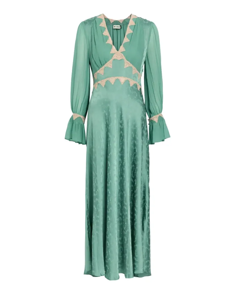 RIXO Arlena lace-trim jacquard maxi dress - Grün Grün