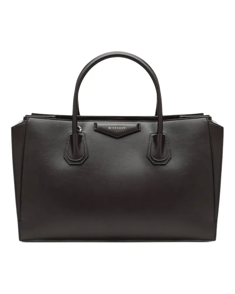 Givenchy Medium Antigona Catchall bag in shiny-grained leather - Braun Braun