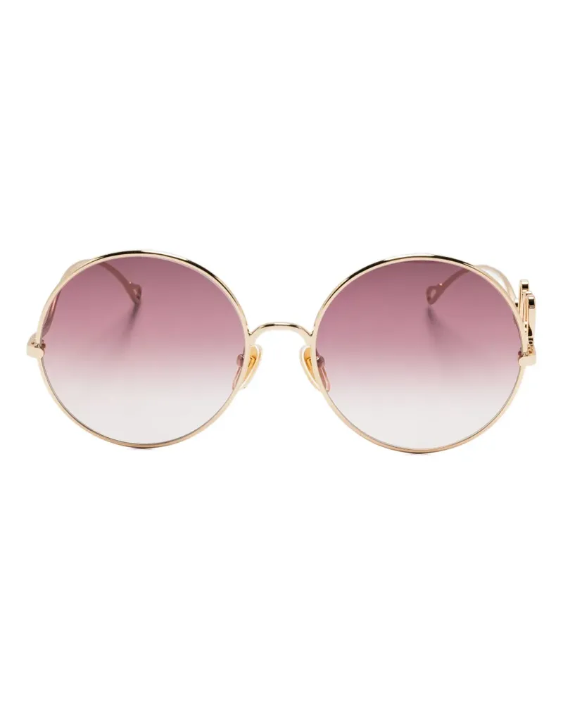 Chloé goldfarbene Sonnenbrille mit rundem Gestell Gold