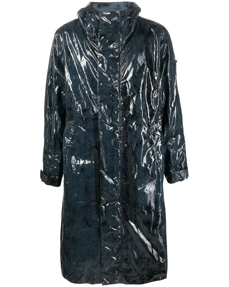 Stone Island Regenmantel mit grafischem Print - Blau Blau