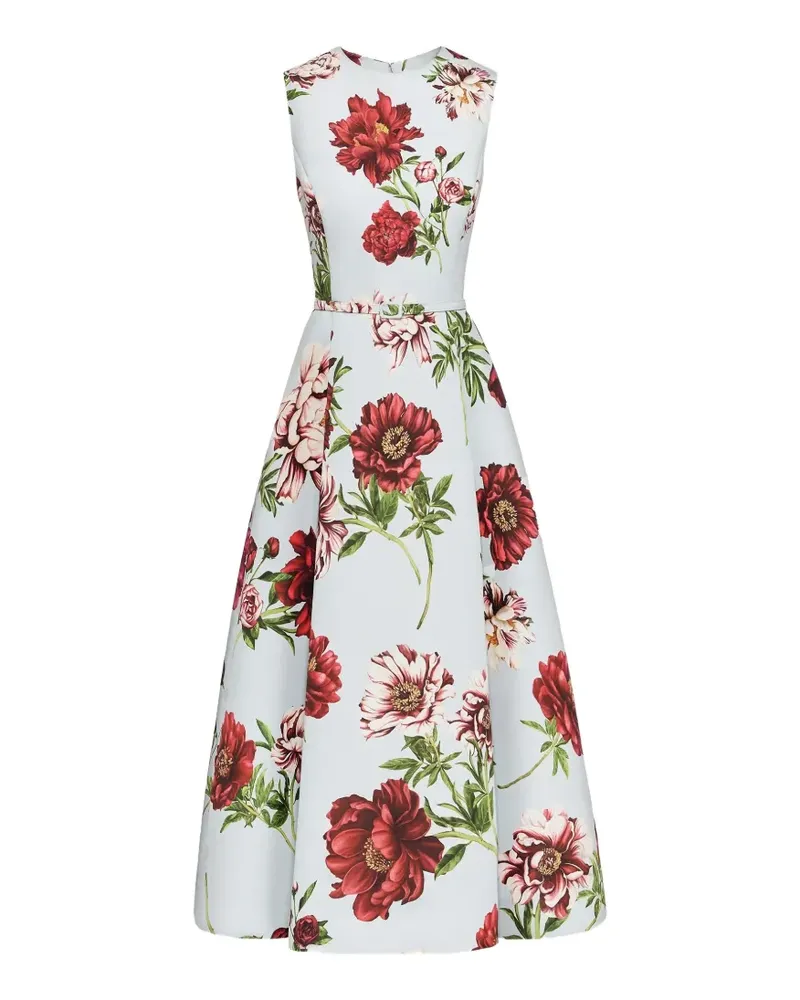 Oscar de la Renta floral faille maxi dress - Blau Blau