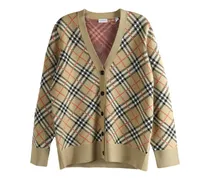 Karierter Cardigan - Nude