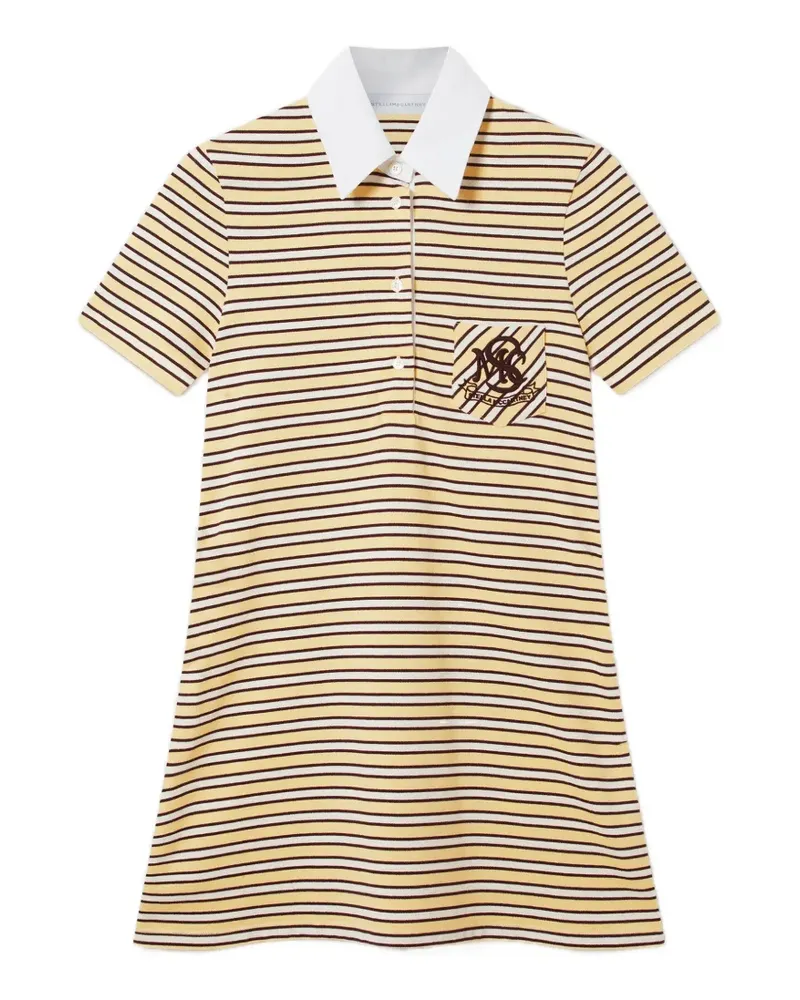 Stella McCartney Kleid mit Logo-Patch und Streifen - Gelb Gelb