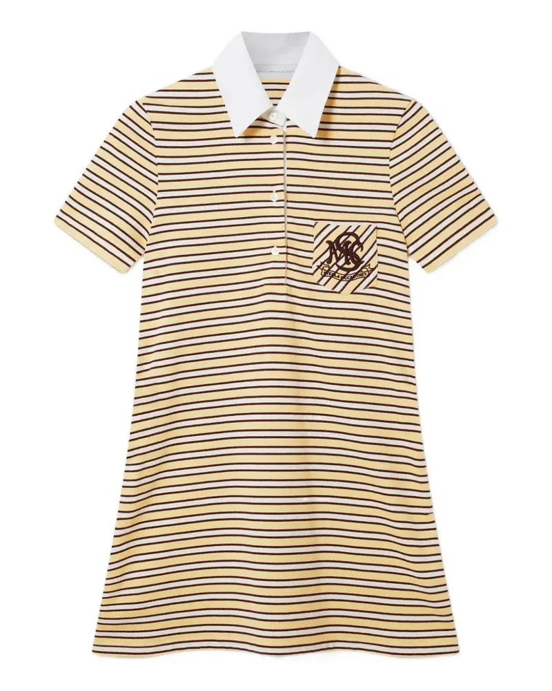 Stella McCartney striped logo-patch dress - Gelb Gelb