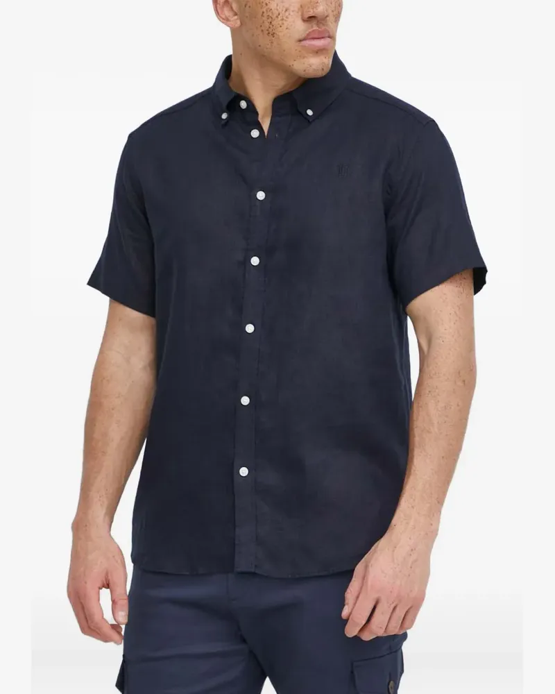 LES DEUX Kris linen shirt - Blau Blau