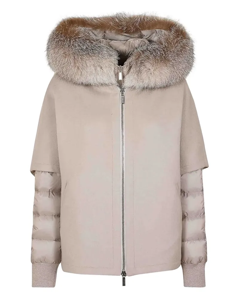 MOORER Pegaso hooded jacket - Nude Nude