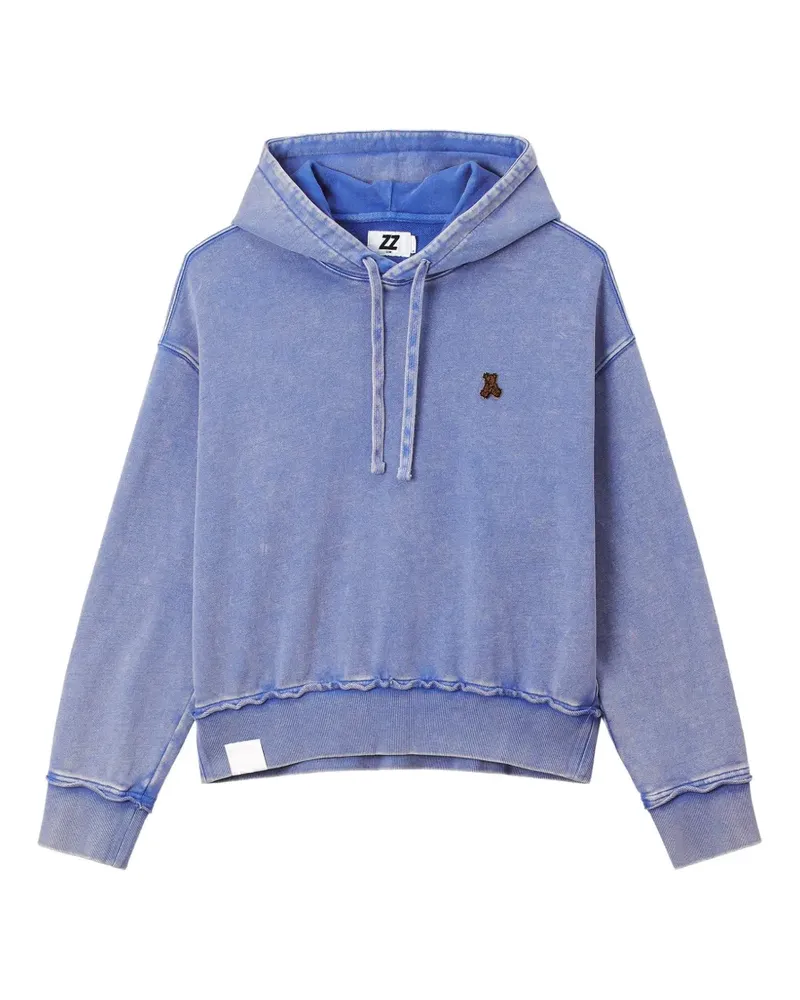 Izzue graphic-print cotton hoodie - Blau Blau