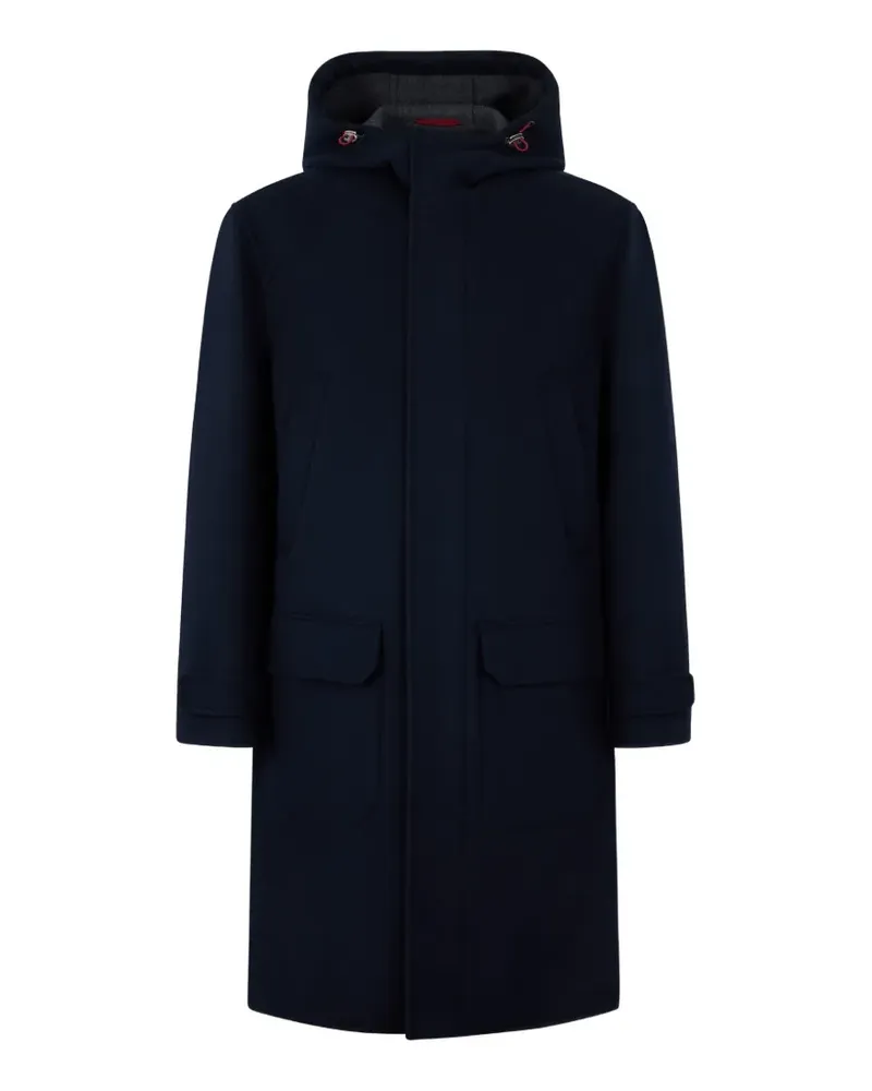 Brunello Cucinelli Kapuzenmantel mit verdecktem Verschluss - Blau Blau