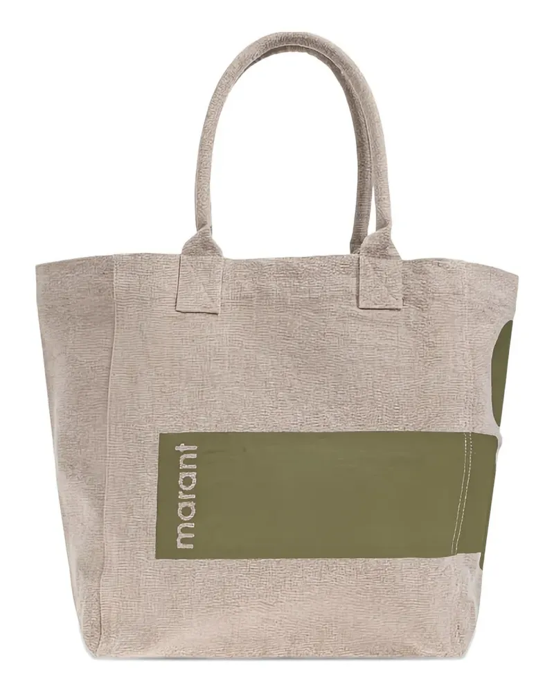 Isabel Marant logo-print shoulder bag - Nude Nude