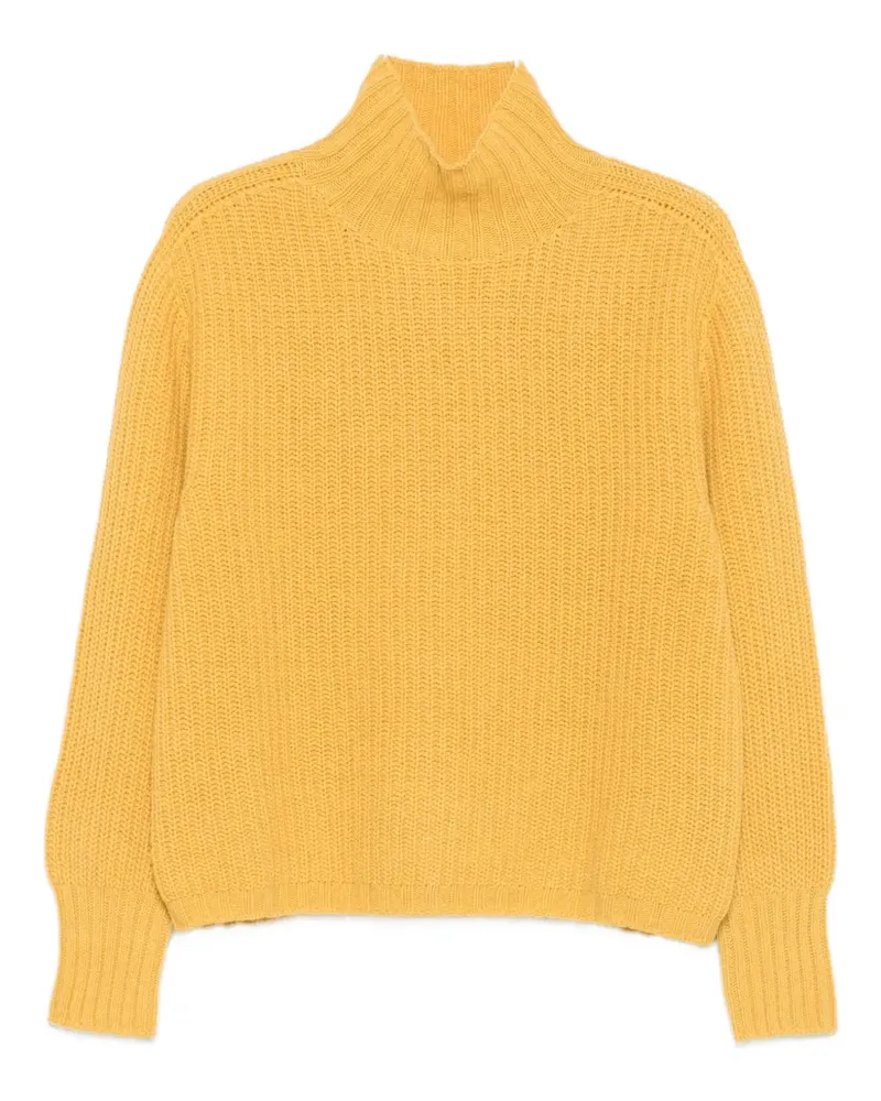 ARAGONA Gerippter Strickpullover - Gelb Gelb