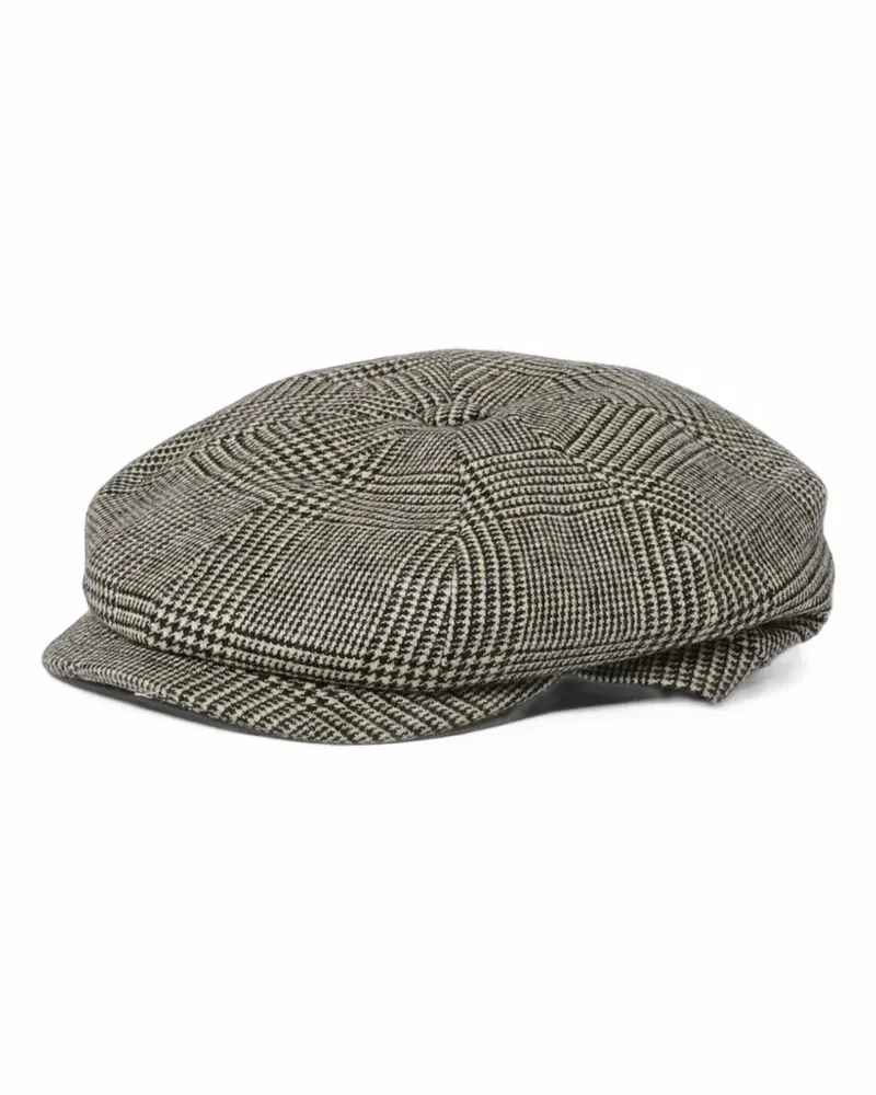 Borsalino Schiebermütze mit Prince-of-Wales-Karo - Nude Nude
