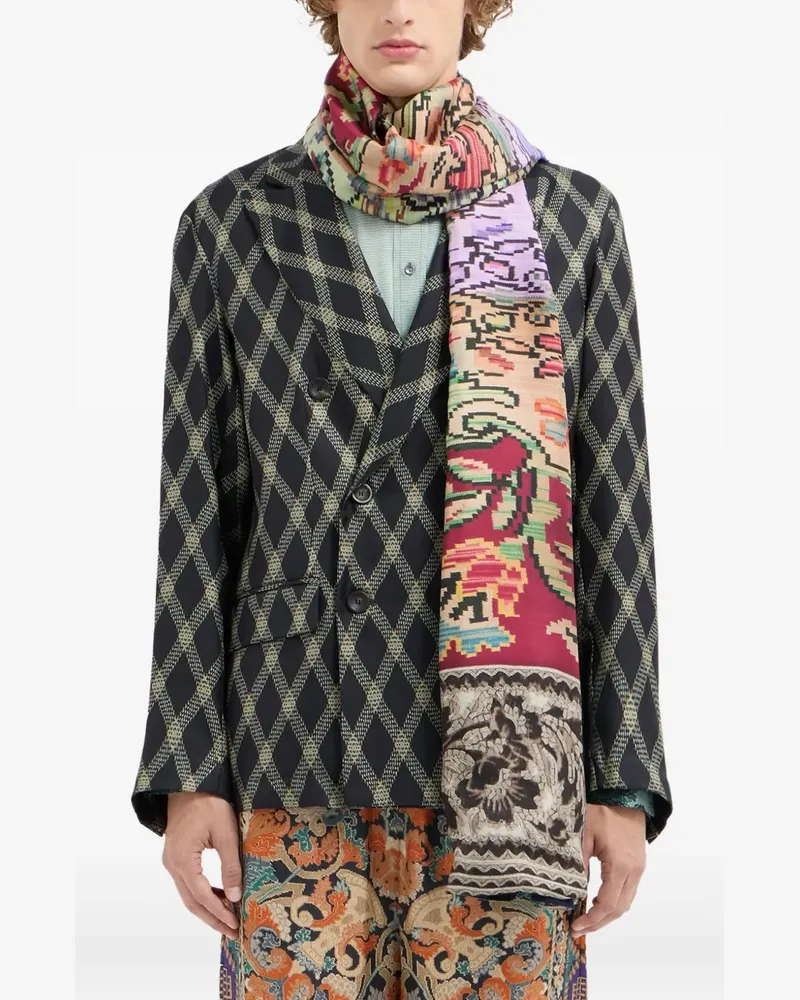 Pierre-Louis Mascia patchwork floral scarf - Braun Braun