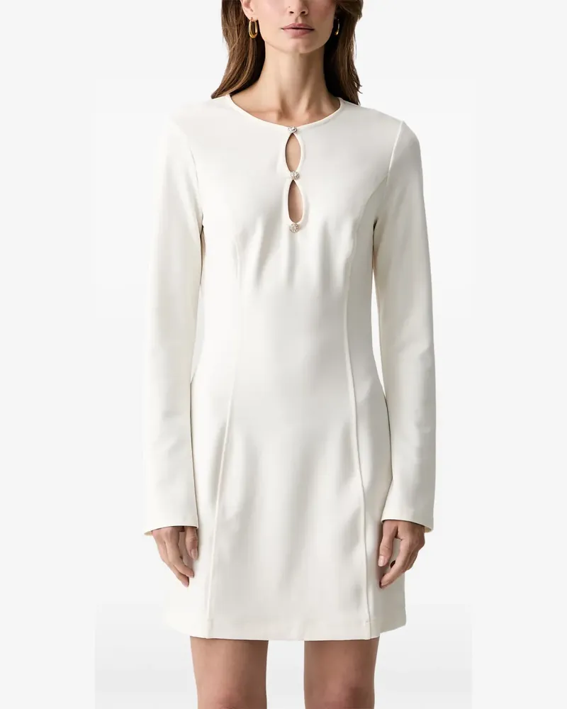 Guess crystal-embellished keyhole-detail mini dress - Weiß Weiß