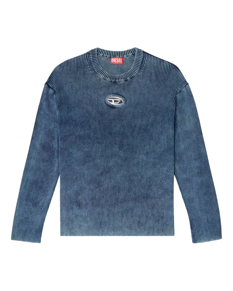 Diesel Gerippter K-DARREN-D Pullover mit Cut-Out - Blau Blau
