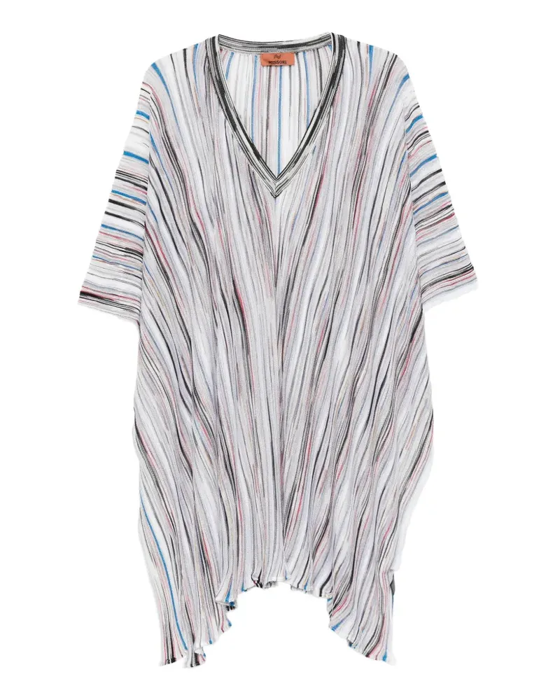 Missoni striped V-neck poncho - Weiß Weiß