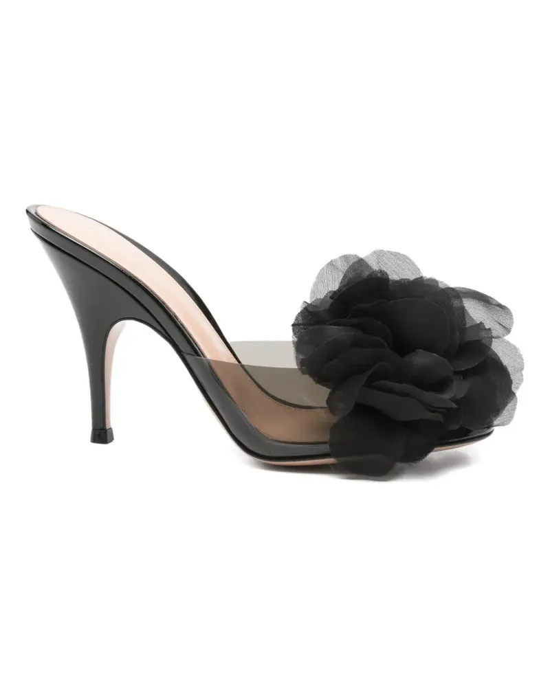 Gianvito Rossi Sandalen mit Blumendetail - Schwarz Schwarz
