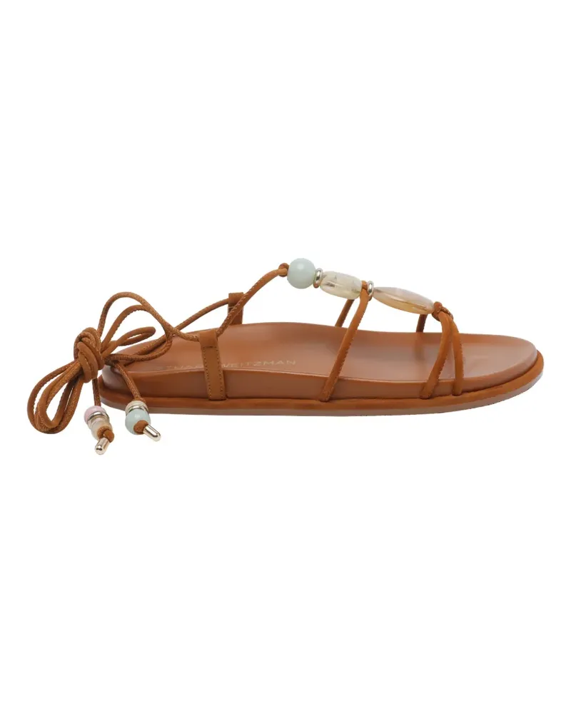 Stuart Weitzman beaded wrap sandals - Braun Braun