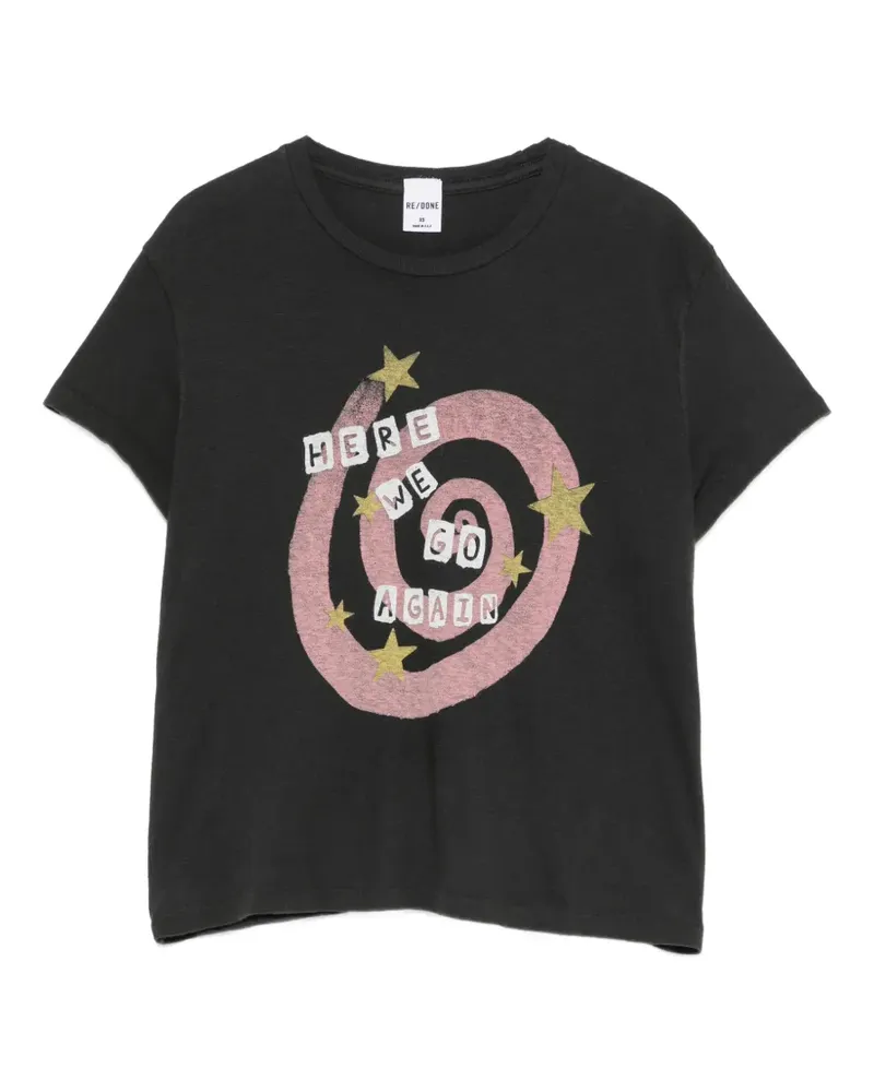 RE/DONE T-Shirt mit grafischem Print - Schwarz Schwarz