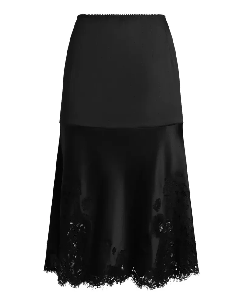 Dolce & Gabbana Midirock aus Satin - Schwarz Schwarz