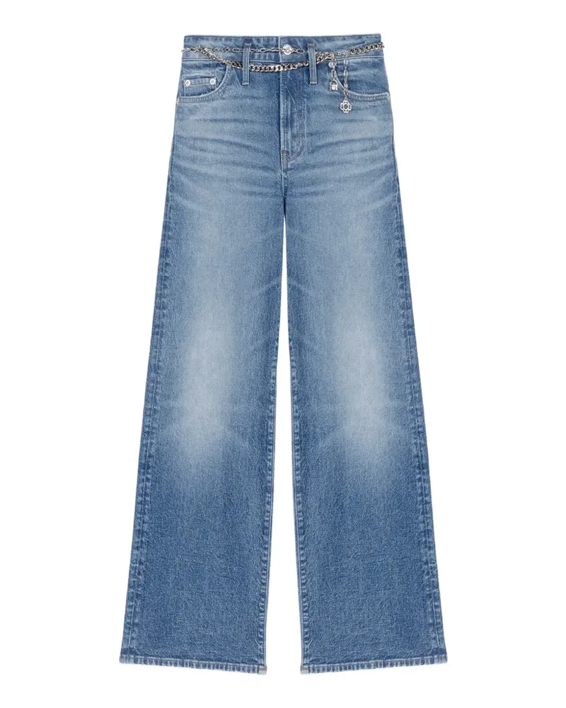 Maje chain-belt faded jeans - Blau Blau