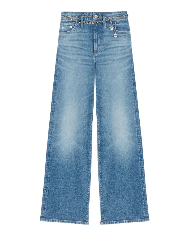 Maje chain-belt faded jeans - Blau Blau