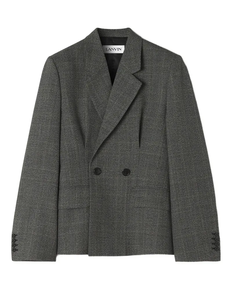 Lanvin Doppelreihiges Sakko mit Karo - Grau Grau