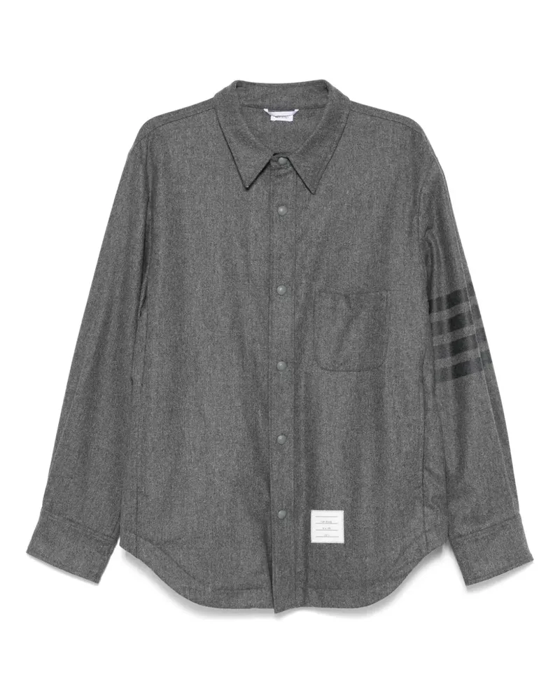 Thom Browne Hemdjacke mit Logo-Patch - Grau Grau