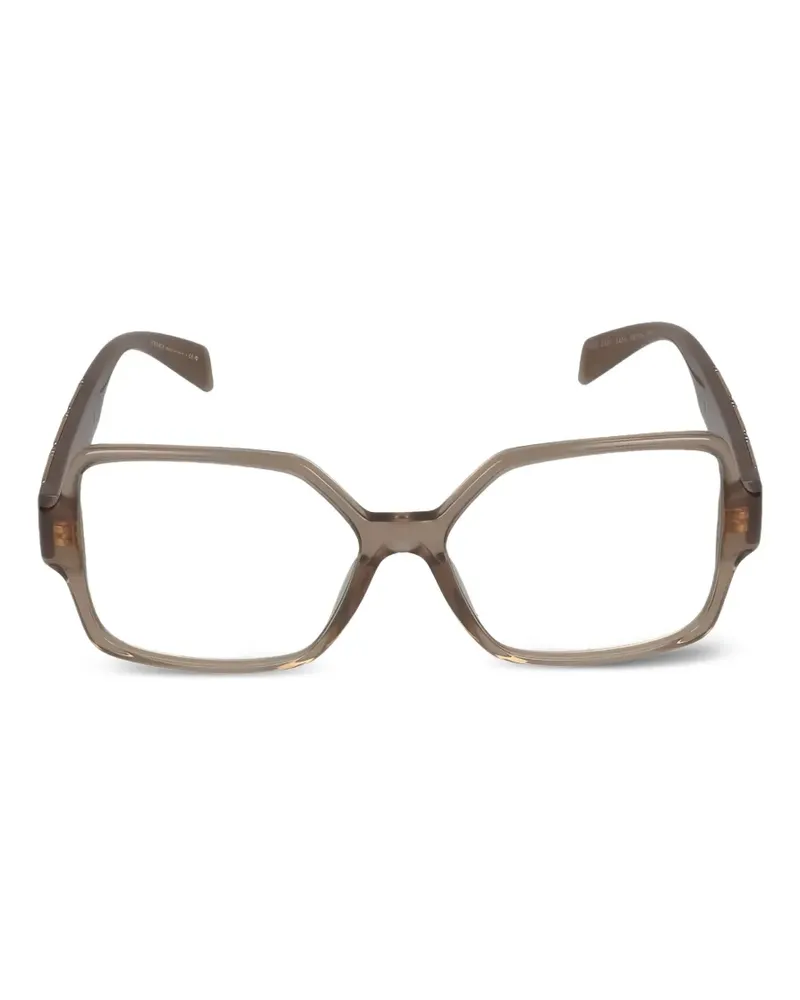 Versace Brille mit geometrischem Logo - Braun Braun