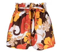 Shorts mit Paperbag-Taille - Mehrfarbig