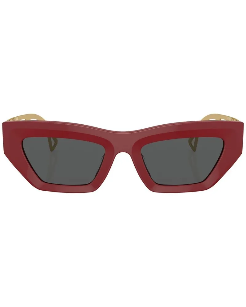 Versace Eckige Brille mit Logo-Prägung - Rot Rot