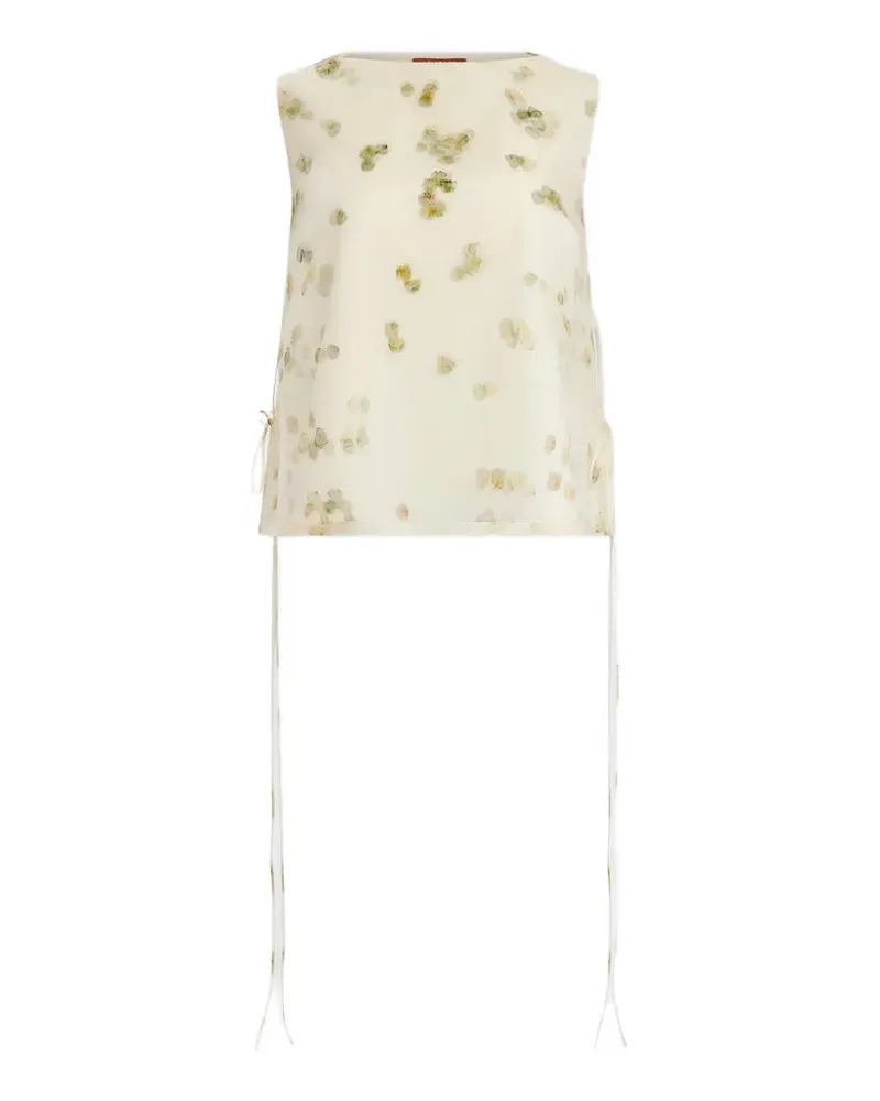 Altuzarra petal-print side-tie top - Nude Nude